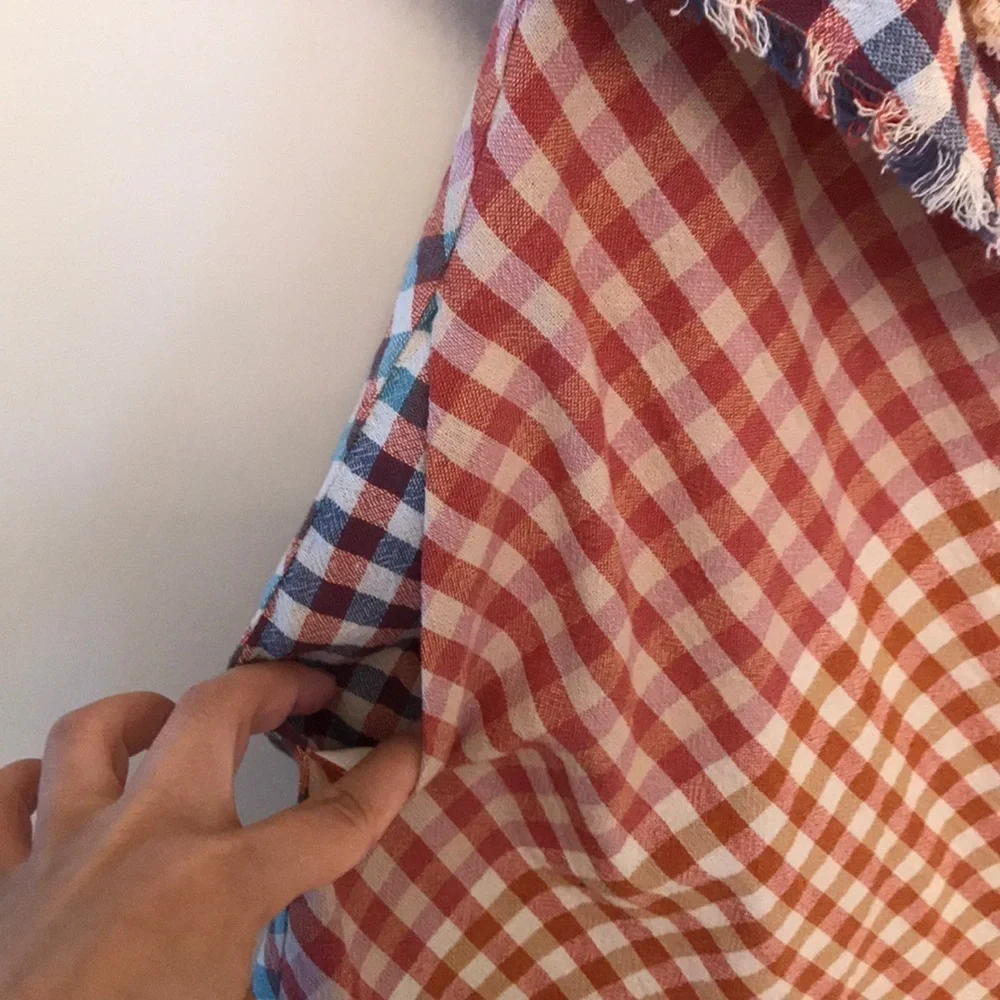 Frayed checked dress